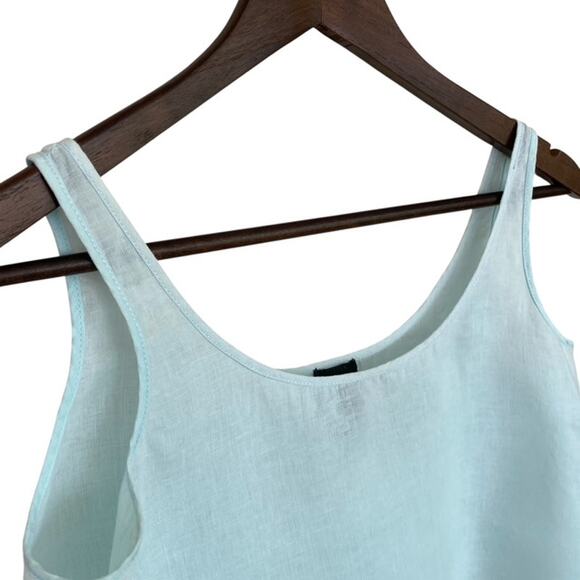 Eileen Fisher Scoop Neck Mint Green Linen Tank Top - Size XS - Picture 3 of 4